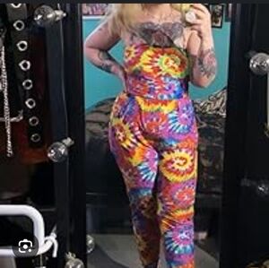 Rouge Tiedye Jumpsuit Strapless 3x